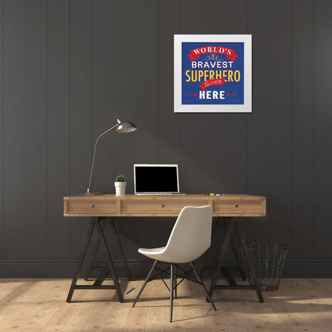 Worlds Greatest White Modern Wood Framed Art Print by Marrott, Stephanie