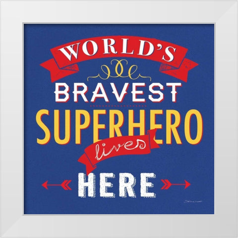 Worlds Greatest White Modern Wood Framed Art Print by Marrott, Stephanie
