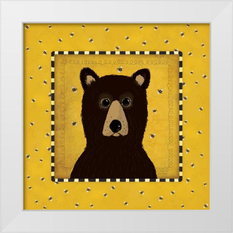 Bear in Frame White Modern Wood Framed Art Print by Marrott, Stephanie