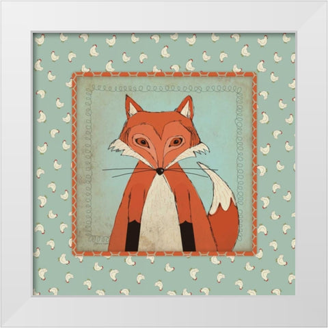 Fox in Frame White Modern Wood Framed Art Print by Marrott, Stephanie