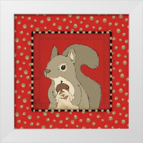 Squirrel in Frame White Modern Wood Framed Art Print by Marrott, Stephanie