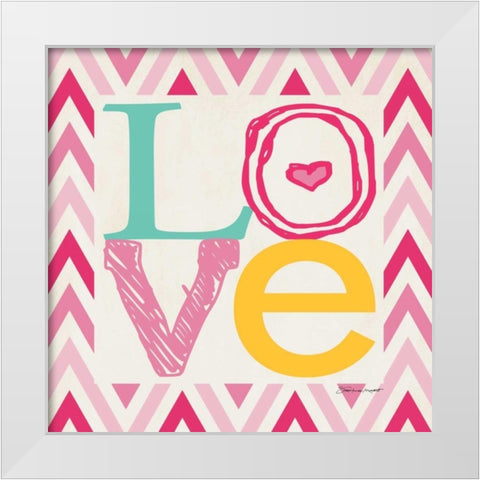 Playroom Love I White Modern Wood Framed Art Print by Marrott, Stephanie