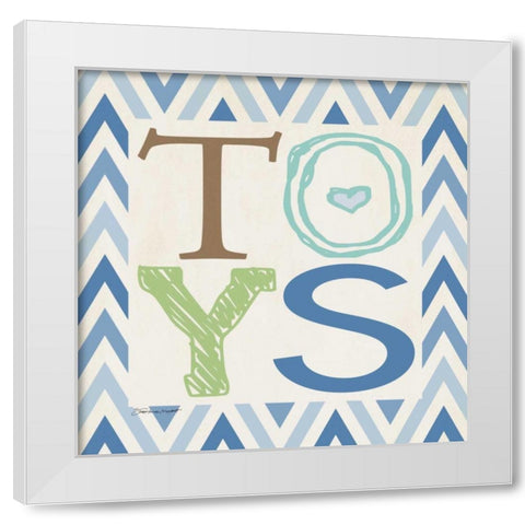 Playroom Boy Toys White Modern Wood Framed Art Print by Marrott, Stephanie
