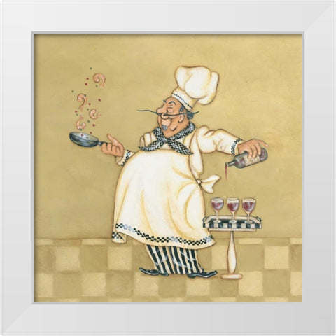 Seafood Chef White Modern Wood Framed Art Print by Marrott, Stephanie