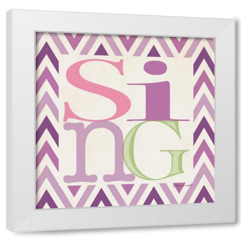 Playroom Sing II White Modern Wood Framed Art Print by Marrott, Stephanie