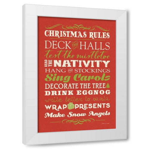 Christmas Rules II White Modern Wood Framed Art Print by Marrott, Stephanie