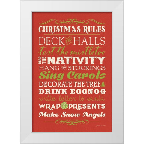 Christmas Rules II White Modern Wood Framed Art Print by Marrott, Stephanie