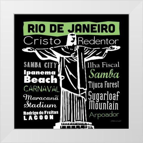 Rio White Modern Wood Framed Art Print by Marrott, Stephanie