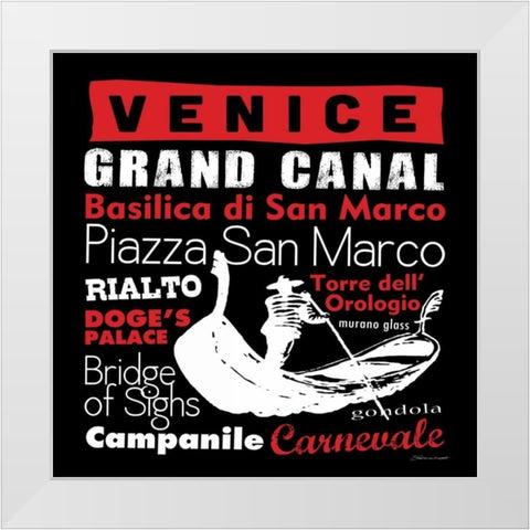 Venice White Modern Wood Framed Art Print by Marrott, Stephanie