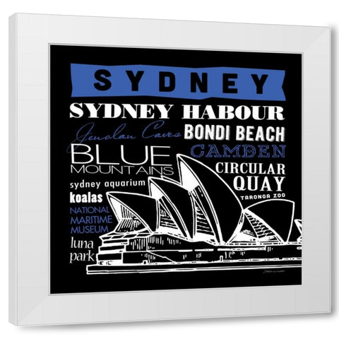 Sydney White Modern Wood Framed Art Print by Marrott, Stephanie