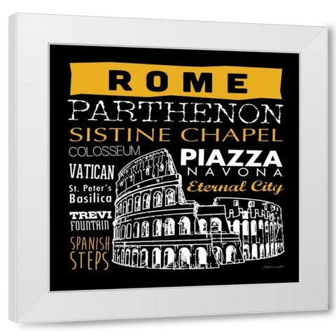 Rome White Modern Wood Framed Art Print by Marrott, Stephanie
