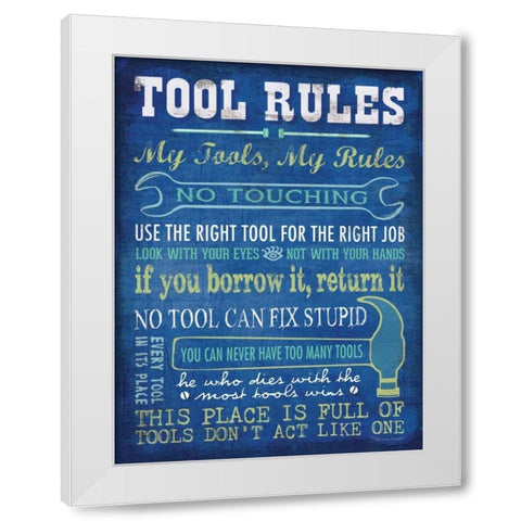 Tool Rules White Modern Wood Framed Art Print by Marrott, Stephanie