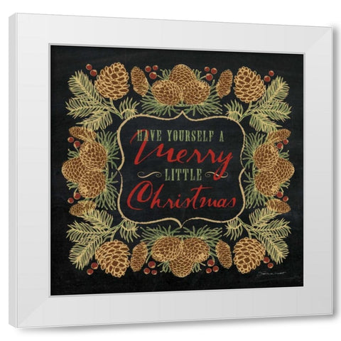 Merry Little Christmas White Modern Wood Framed Art Print by Marrott, Stephanie