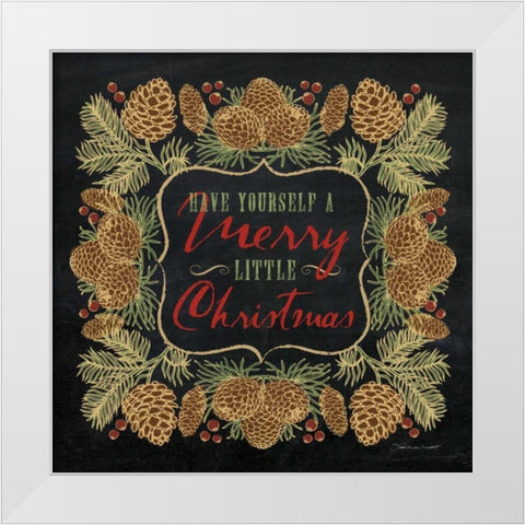 Merry Little Christmas White Modern Wood Framed Art Print by Marrott, Stephanie