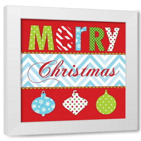 Merry White Modern Wood Framed Art Print by Marrott, Stephanie