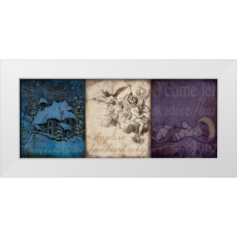 Holiday 3 Patch IV White Modern Wood Framed Art Print by Marrott, Stephanie