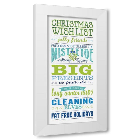 Wish List White Modern Wood Framed Art Print by Marrott, Stephanie