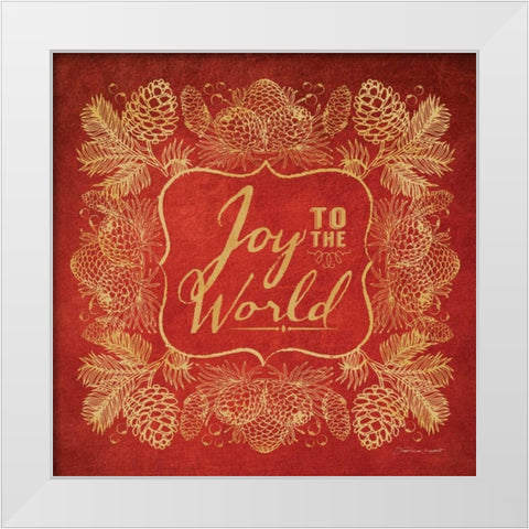 Joy to the World White Modern Wood Framed Art Print by Marrott, Stephanie