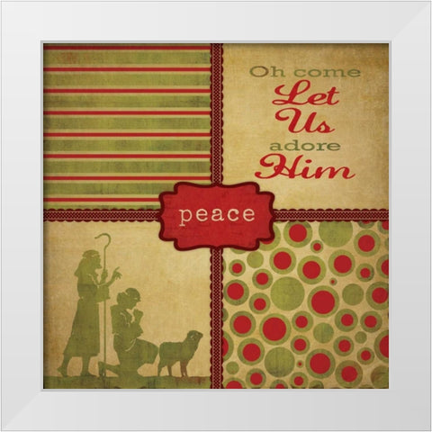 Adore Him White Modern Wood Framed Art Print by Marrott, Stephanie