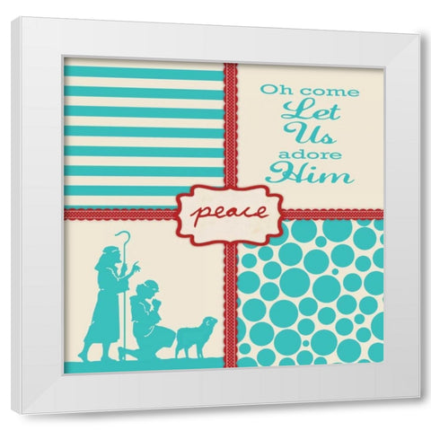 Adore Him White Modern Wood Framed Art Print by Marrott, Stephanie