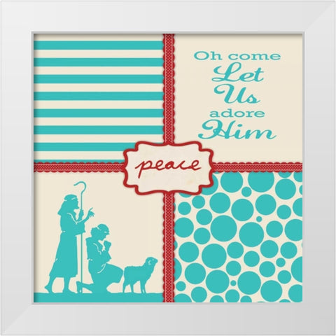 Adore Him White Modern Wood Framed Art Print by Marrott, Stephanie