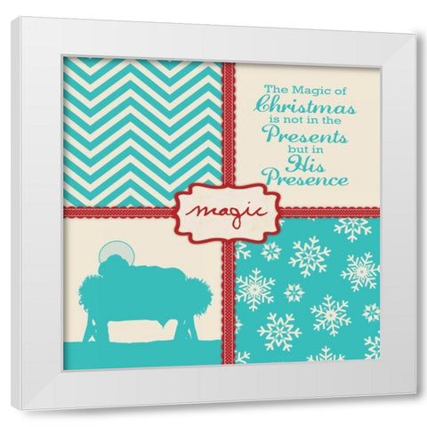 His Presence - Blue White Modern Wood Framed Art Print by Marrott, Stephanie