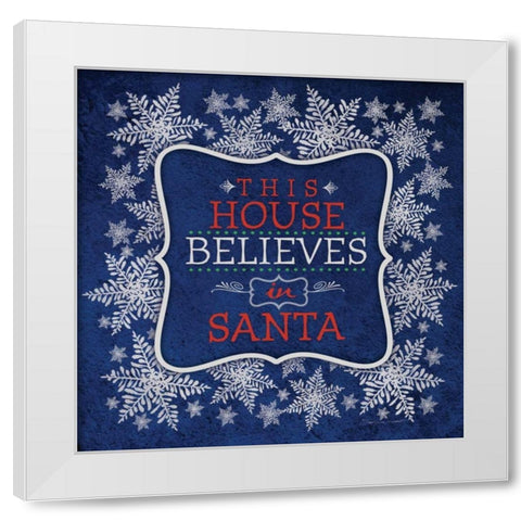 This House Blue White Modern Wood Framed Art Print by Marrott, Stephanie