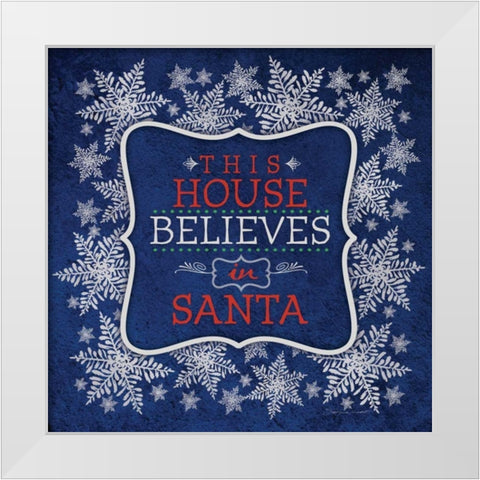 This House Blue White Modern Wood Framed Art Print by Marrott, Stephanie