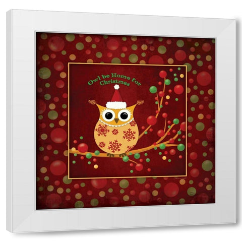Owl Be Home White Modern Wood Framed Art Print by Marrott, Stephanie