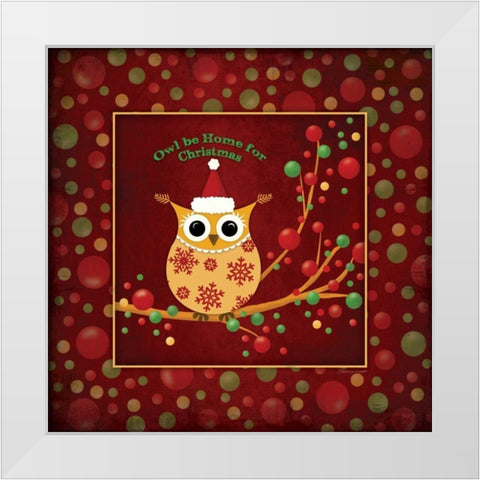 Owl Be Home White Modern Wood Framed Art Print by Marrott, Stephanie