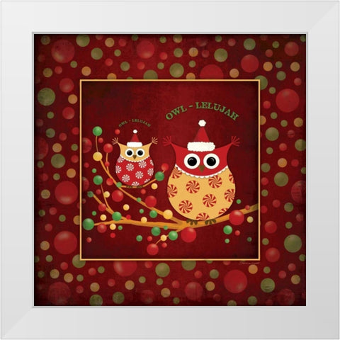 Owl-lelujah White Modern Wood Framed Art Print by Marrott, Stephanie