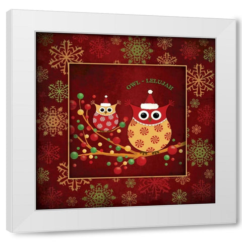 Owl-lelujah White Modern Wood Framed Art Print by Marrott, Stephanie