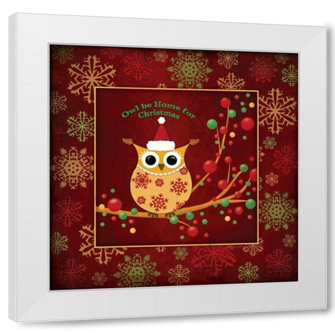 Owl Be Home White Modern Wood Framed Art Print by Marrott, Stephanie