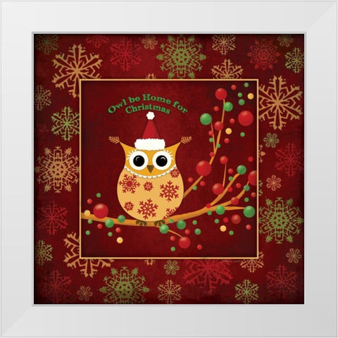Owl Be Home White Modern Wood Framed Art Print by Marrott, Stephanie