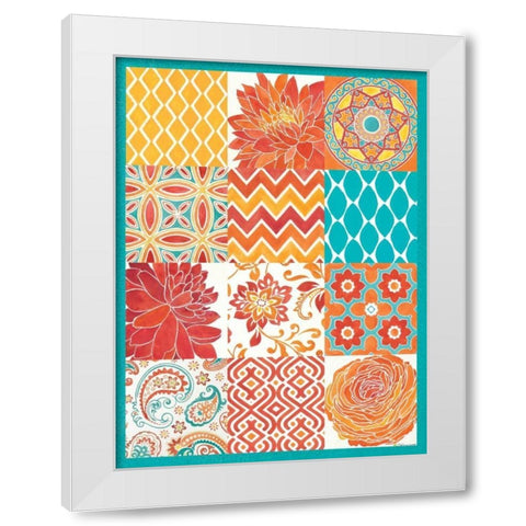 Bright Tiles 12 Patch White Modern Wood Framed Art Print by Marrott, Stephanie