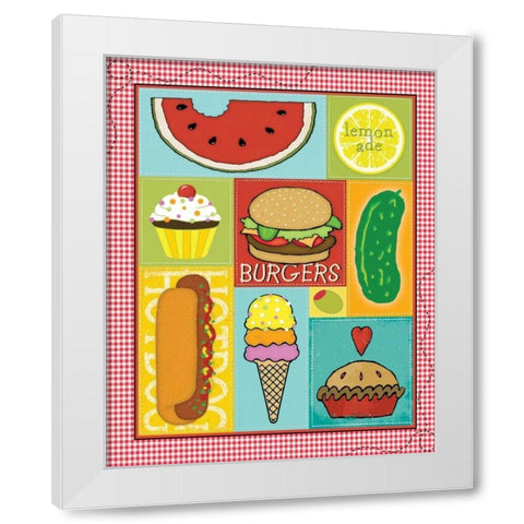 Picnic Food White Modern Wood Framed Art Print by Marrott, Stephanie