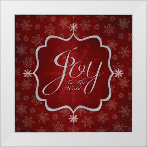 Joy - Red and Silver White Modern Wood Framed Art Print by Marrott, Stephanie