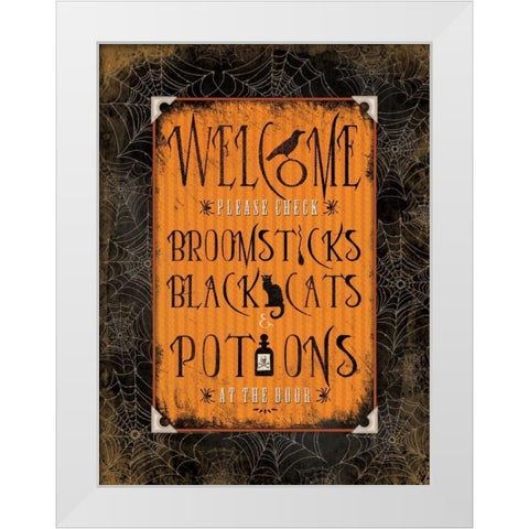 Welcome   White Modern Wood Framed Art Print by Marrott, Stephanie