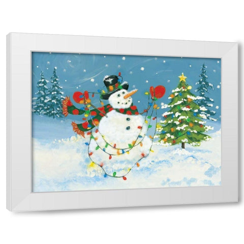 Snowman II White Modern Wood Framed Art Print by Marrott, Stephanie