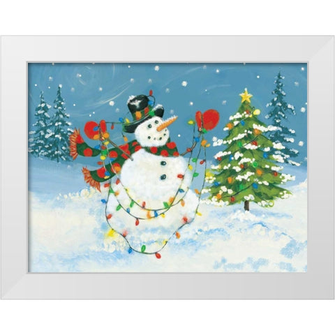 Snowman II White Modern Wood Framed Art Print by Marrott, Stephanie