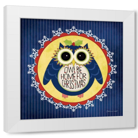 Owl Holiday II White Modern Wood Framed Art Print by Marrott, Stephanie