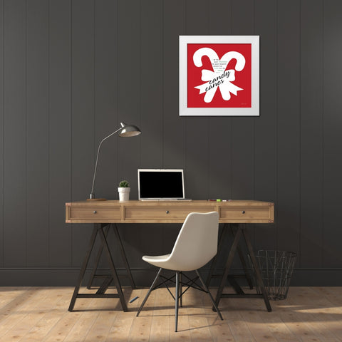 Humble - Red White Modern Wood Framed Art Print by Marrott, Stephanie