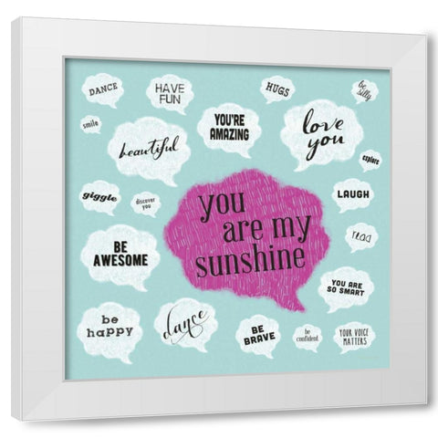 Inner Thoughts - Blue White Modern Wood Framed Art Print by Marrott, Stephanie