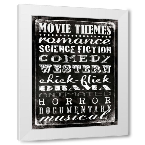 Movie Themes White Modern Wood Framed Art Print by Marrott, Stephanie