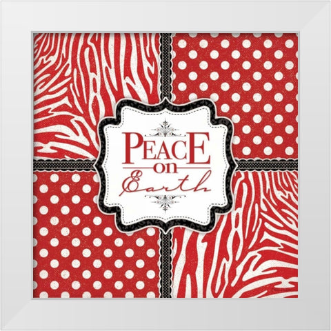 Peace - Animal White White Modern Wood Framed Art Print by Marrott, Stephanie