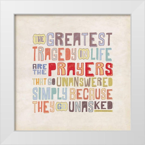 The Greatest White Modern Wood Framed Art Print by Marrott, Stephanie