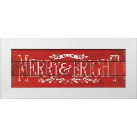 Merry Bright White Modern Wood Framed Art Print by Marrott, Stephanie