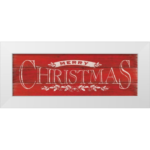 Merry Christmas White Modern Wood Framed Art Print by Marrott, Stephanie