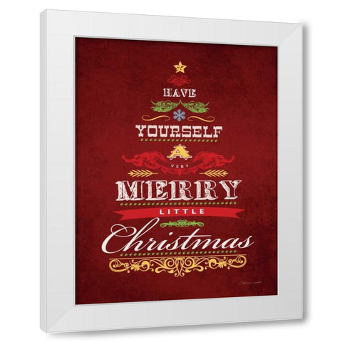 Merry Christmas White Modern Wood Framed Art Print by Marrott, Stephanie