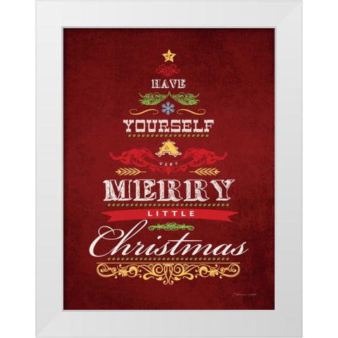 Merry Christmas White Modern Wood Framed Art Print by Marrott, Stephanie